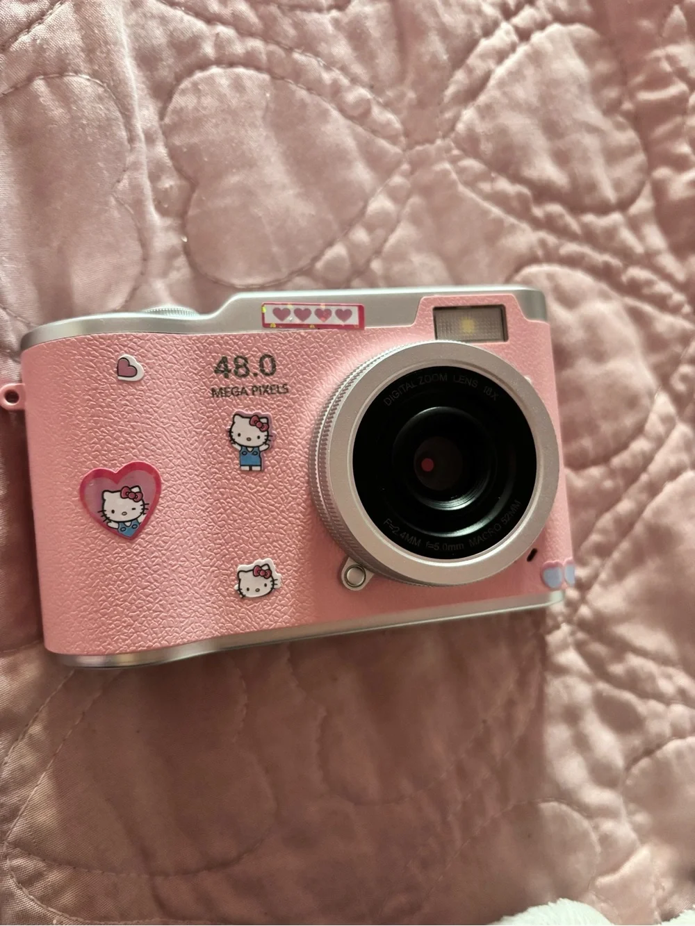 Hello Kitty Pink Compact Digital Camera with Decorative Stickers